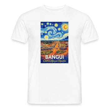 Bangui Cityscape Poster Starry Night - Männer T-Shirt - Weiß - Vorne - AI Model Male 178 dark (178cm)