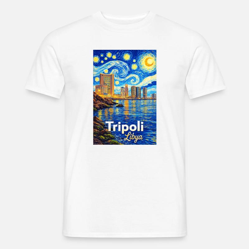 Tripoli Libya Starry Night - Männer T-Shirt - Weiß