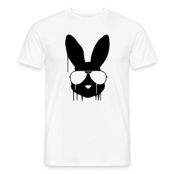 Graffiti des lunettes de lapin cool - T-shirt homme - blanc - Devant - AI Model Male 178 dark (178cm)