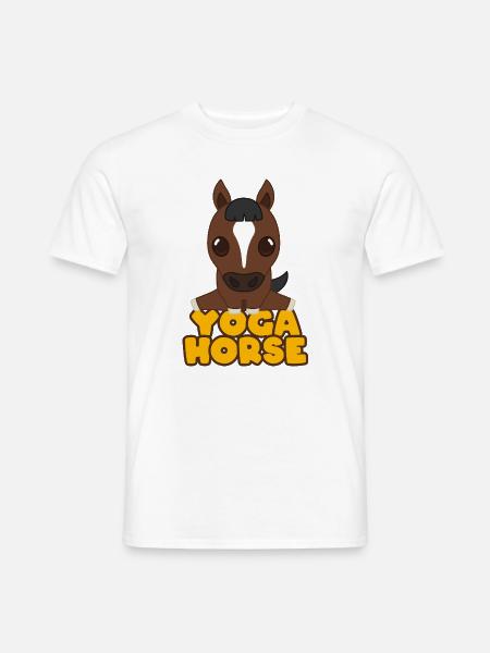 Yoga Pferd Cartoon - Männer T-Shirt - Weiß
