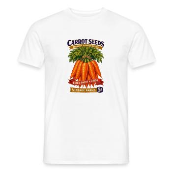 Étiquette de graines de carotte vintage - T-shirt homme - blanc - Devant - AI Model Male 178 dark (178cm)
