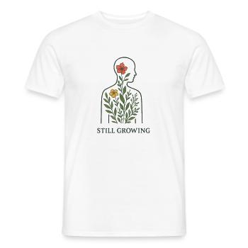 Still Growing Plant Silhouette - Men's T-Shirt - white - Front - AI Model Male 178 dark (178cm)