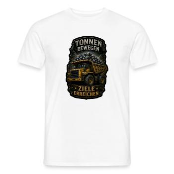 Tonnen bewegen. Ziele erreichen. - Männer T-Shirt - Weiß - Vorne - AI Model Male 178 dark (178cm)