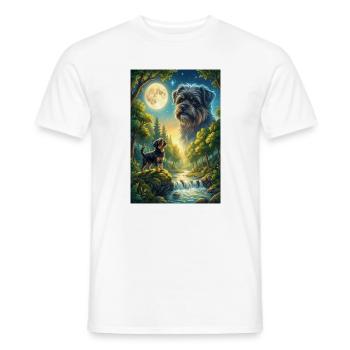 Howling to the Moon Meme Animal Dog Monkey Pinscher - Men's T-Shirt - white - Front - AI Model Male 178 dark (178cm)