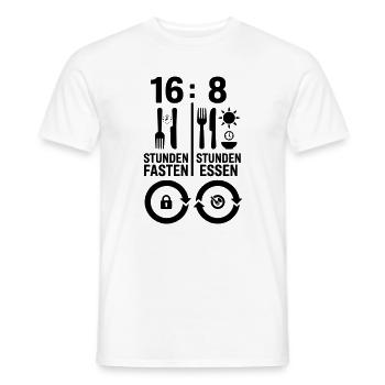 Intervallfasten 16:8 – Fastenzeit & Essfenster - Männer T-Shirt - Weiß - Vorne - AI Model Male 178 dark (178cm)