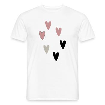 Collection Cœur Rosé, Gris et Noir Motif I - T-shirt homme - blanc - Devant - AI Model Male 178 dark (178cm)