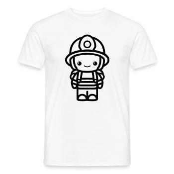 pompier - T-shirt homme - blanc - Devant - AI Model Male 178 dark (178cm)