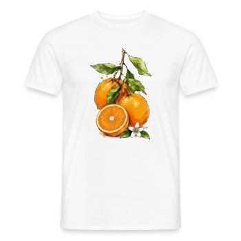 Fleur d’oranger aquarelle - T-shirt homme - blanc - Devant - AI Model Male 178 dark (178cm)