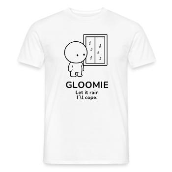 Gloomie – Let It Rain | Cozy Rainy Day Mood - Männer T-Shirt - Weiß - Vorne - AI Model Male 178 dark (178cm)