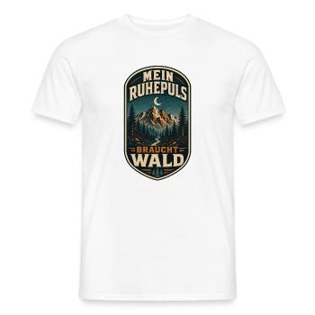 Mein Ruhepuls braucht Wald - Männer T-Shirt - Weiß - Vorne - AI Model Male 178 dark (178cm)