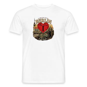 Berlin Heart Rétro Car Vintage - T-shirt homme - blanc - Devant - AI Model Male 178 dark (178cm)