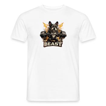 Beast Bulldog Power Lifting - Men's T-Shirt - white - Front - AI Model Male 178 dark (178cm)