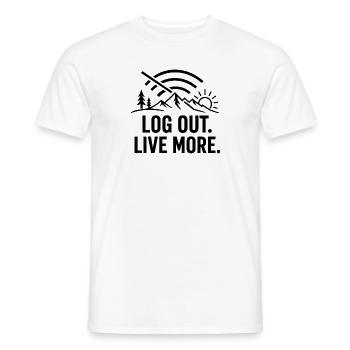 Log Out, Live More Outdoors - Männer T-Shirt - Weiß - Vorne - AI Model Male 178 dark (178cm)