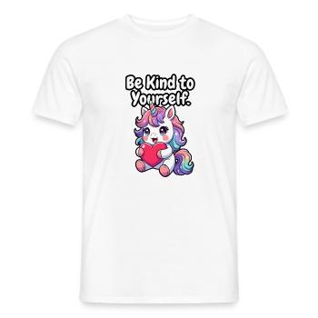 Be Kind to Yourself Unicorn - Men's T-Shirt - white - Front - AI Model Male 178 dark (178cm)