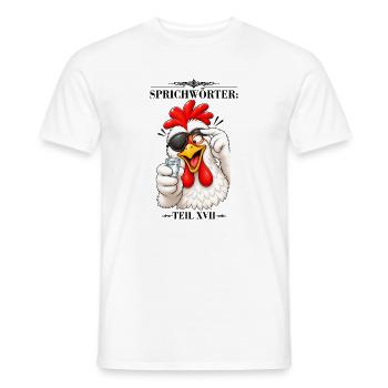 Sprichwort Blindes Huhn findet mal einen Korn - Männer T-Shirt - Weiß - Vorne - AI Model Male 178 dark (178cm)