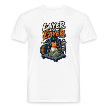 3D Drucker Layer für Layer - Männer T-Shirt - Weiß - Vorne - AI Model Male 178 dark (178cm)