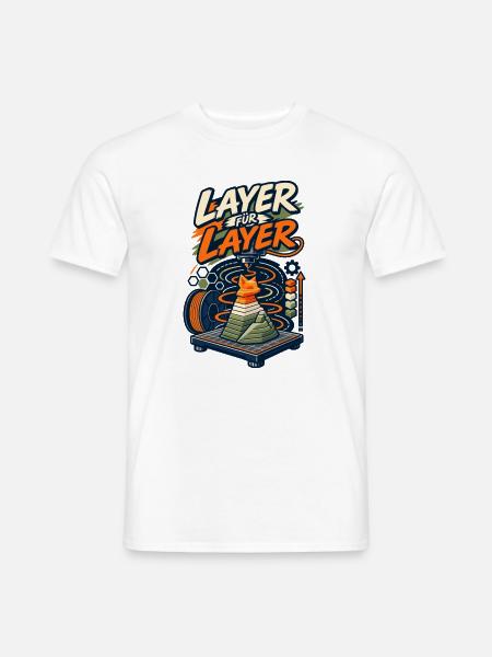 3D Drucker Layer für Layer - Männer T-Shirt - Weiß