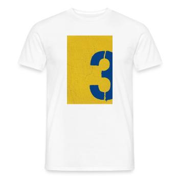 Number 3 – Abstrakte Street Art Wandkunst - Männer T-Shirt - Weiß - Vorne - AI Model Male 178 dark (178cm)