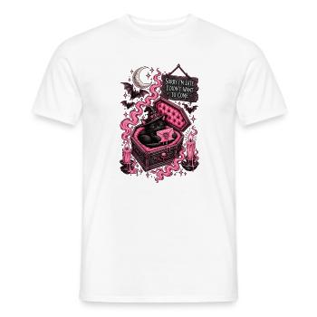 Gothische Katze im pinken Sarg - Männer T-Shirt - Weiß - Vorne - AI Model Male 178 dark (178cm)