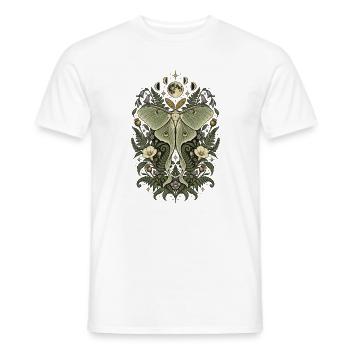 Mondblüte und Nachtfantasie-Motte - Männer T-Shirt - Weiß - Vorne - AI Model Male 178 dark (178cm)