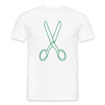 Schere - Männer T-Shirt - Weiß - Vorne - AI Model Male 178 dark (178cm)