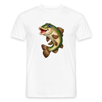 Fröhlicher Regenbogenlachs Cartoon - Männer T-Shirt - Weiß - Vorne - AI Model Male 178 dark (178cm)