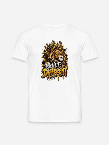 Kronenlöwe hat es anders gebaut - Männer T-Shirt - Weiß