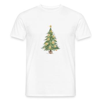 Eleganter Weihnachtsbaum mit goldenen Ornamenten - Männer T-Shirt - Weiß - Vorne - AI Model Male 178 dark (178cm)