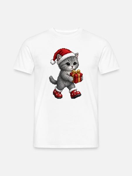 Gray Kitten Weihnachtsgeschenk - Männer T-Shirt - Weiß