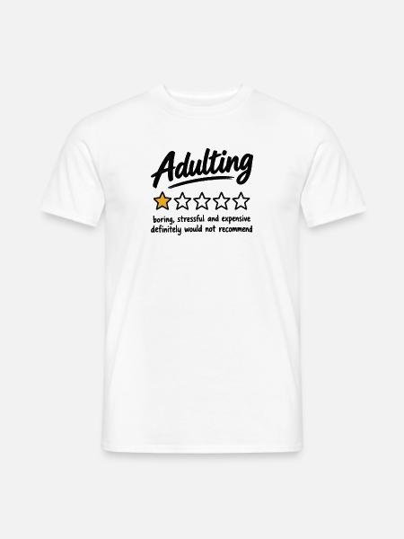 Erwachsenwerden Humorstern-Bewertung - Männer T-Shirt - Weiß