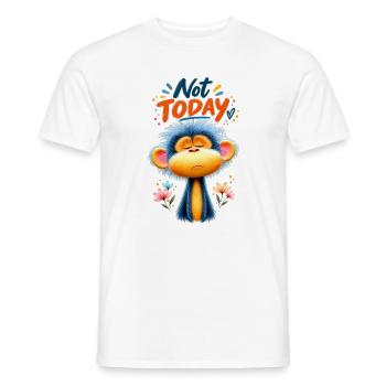 Affe mit Blumen Not Today - Männer T-Shirt - Weiß - Vorne - AI Model Male 178 dark (178cm)