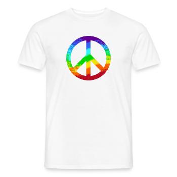 Peace-Zeichen Regenbogen Toleranz Frieden Graffiti - Männer T-Shirt - Weiß - Vorne - AI Model Male 178 dark (178cm)