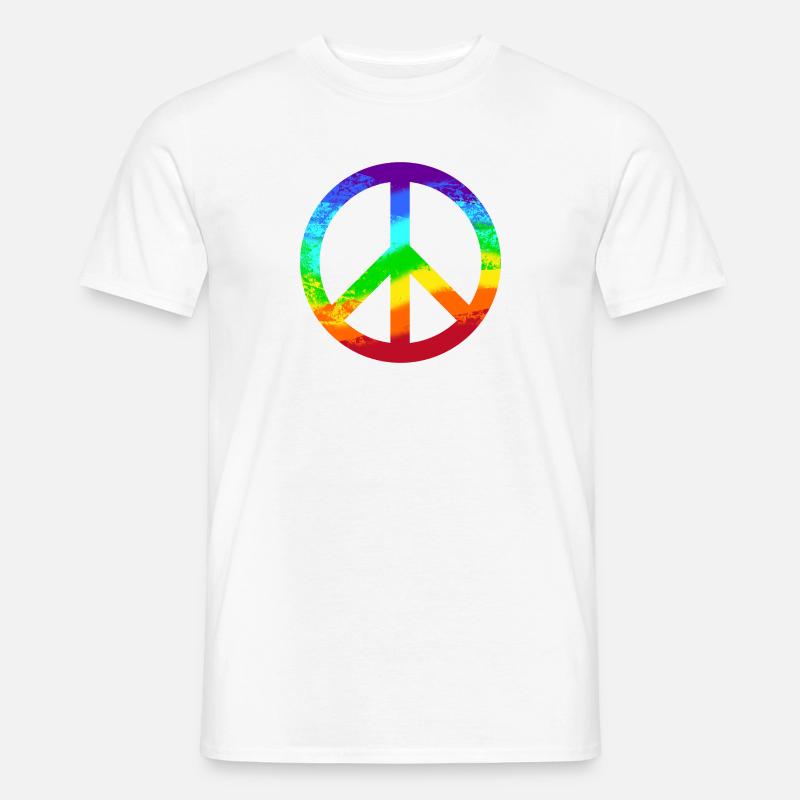 Peace-Zeichen Regenbogen Toleranz Frieden Graffiti - Männer T-Shirt - Weiß