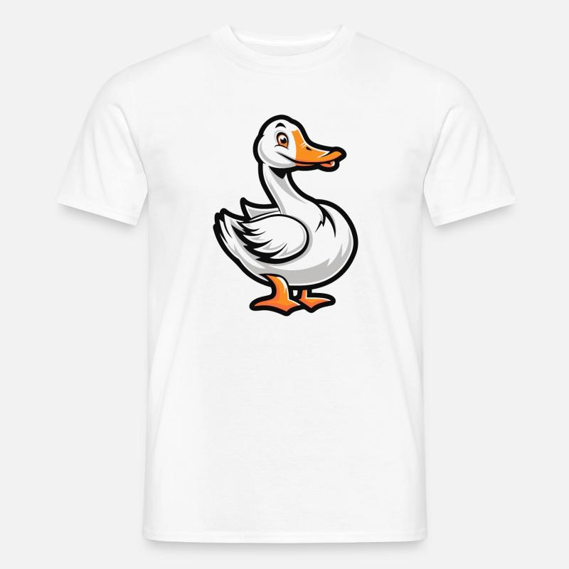 Gans Comic - Männer T-Shirt - Weiß