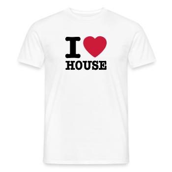 I love house / I heart house - T-shirt homme - blanc - Devant - AI Model Male 178 dark (178cm)