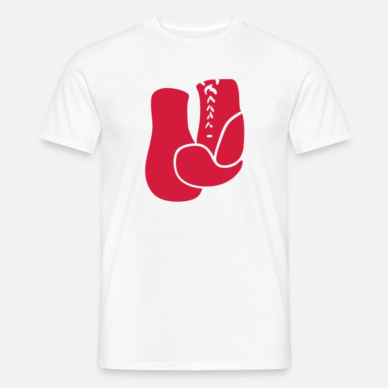 Boxhandschuhe Boxer boxen - Männer T-Shirt - Weiß