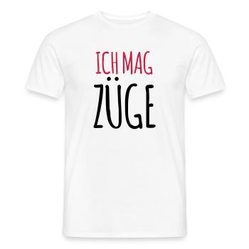 Lustiger Spruch Ich mag Züge Zugfahrer Geschenk - Männer T-Shirt - Weiß - Vorne - AI Model Male 178 dark (178cm)