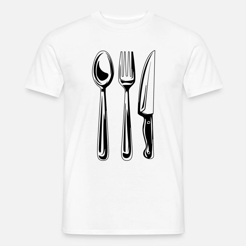 besteck symbol - Männer T-Shirt - Weiß