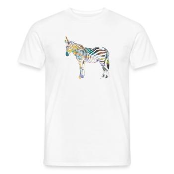Zebra,unicorn, colorful, illustration,graffiti - Men's T-Shirt - white - Front - AI Model Male 178 dark (178cm)