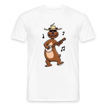 Lustiger tanzender Bär mit Banjo - Männer T-Shirt - Weiß - Vorne - AI Model Male 178 dark (178cm)