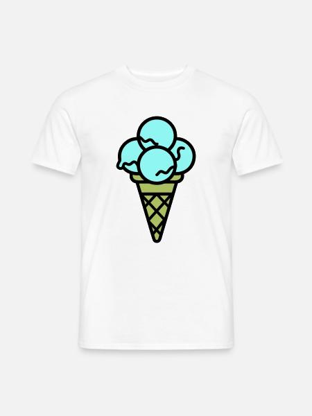 Eicreme Eis Lecker - Männer T-Shirt - Weiß