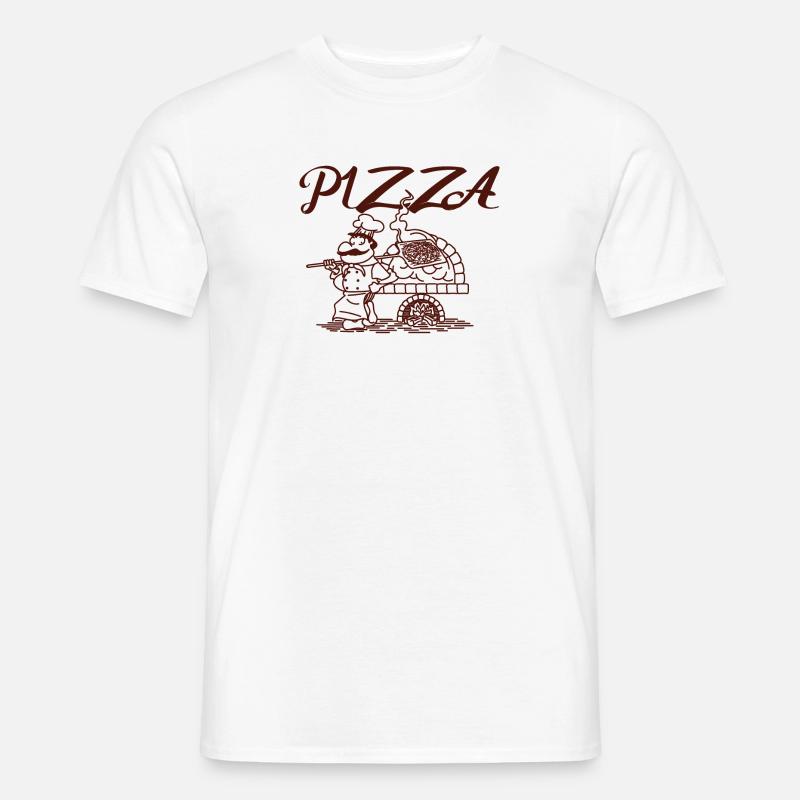 Pizzeria Pizzabäcker Pizza - Männer T-Shirt - Weiß
