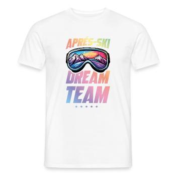 Après Ski Dream Team Ski Goggles - Men's T-Shirt - white - Front - AI Model Male 178 dark (178cm)