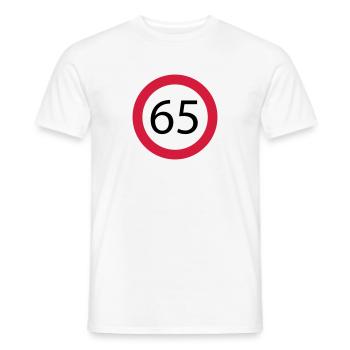 65 - Men's T-Shirt - white - Front - AI Model Male 178 dark (178cm)