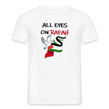 Tous les yeux sont rivés sur Rafah Dove of Peace - T-shirt homme - blanc - Devant - AI Model Male 178 dark (178cm)