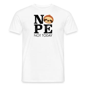 Drôle de paresseux Nope pas aujourd’hui - T-shirt homme - blanc - Devant - AI Model Male 178 dark (178cm)