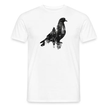 pigeon pigeon bird pigeon fancier flying - Men's T-Shirt - white - Front - AI Model Male 178 dark (178cm)