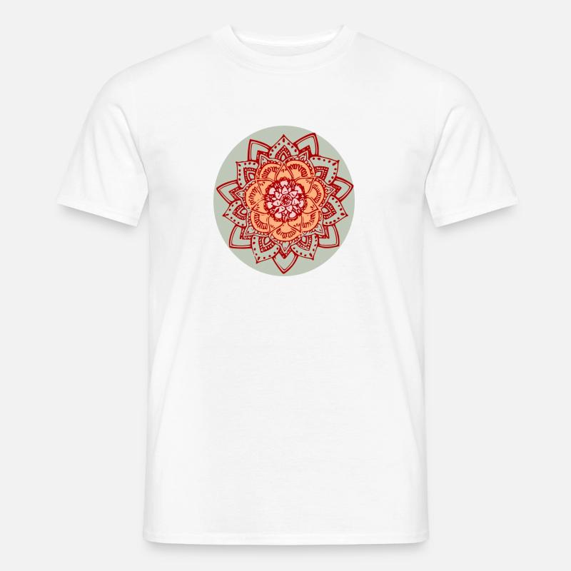 FARBE MANDALA - Männer T-Shirt - Weiß