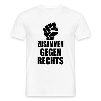 Zusammen gegen rechts - Männer T-Shirt - Weiß - Vorne - AI Model Male 178 dark (178cm)
