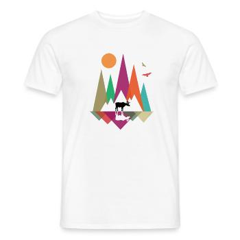 Hipster Mountains & Moose - Männer T-Shirt - Weiß - Vorne - AI Model Male 178 dark (178cm)